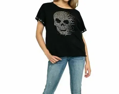 Vocal Apparel Studded Skull Top In Black