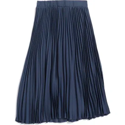 Walking On Sunshine Kids' Pleated Midi Skirt In Navy