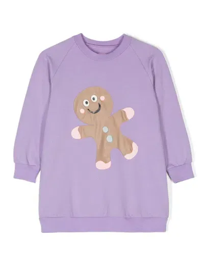 Wauw Capow By Bangbang Kids' Noel Sweatshirt Dress In Purple