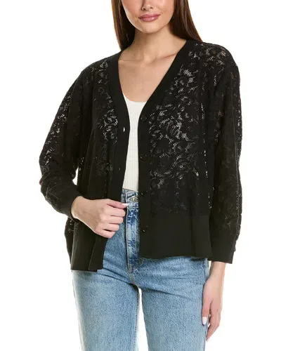 Wilt Big Boxy Lace Cardigan In Black