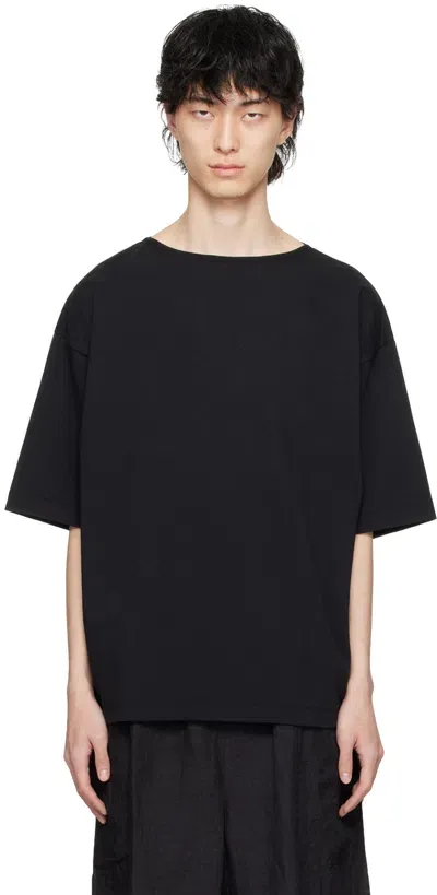 Ylève Black Dropped Shoulder T-shirt In 010 Black