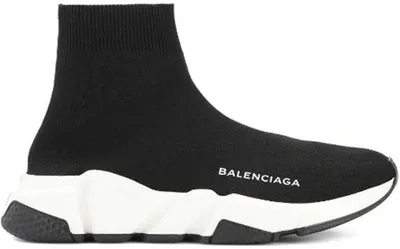 Pre-owned Balenciaga Speed Trainer Black White (women's)