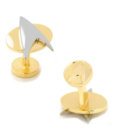 Cufflinks, Inc Two Tone Star Trek Delta Shield Cufflinks In Gold