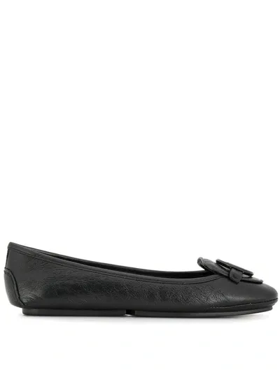 Michael Michael Kors Logo Ballerina Flats In Black