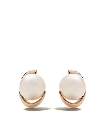 Tasaki 18kt Rose Gold Akoya Pearl Earrings In Pink