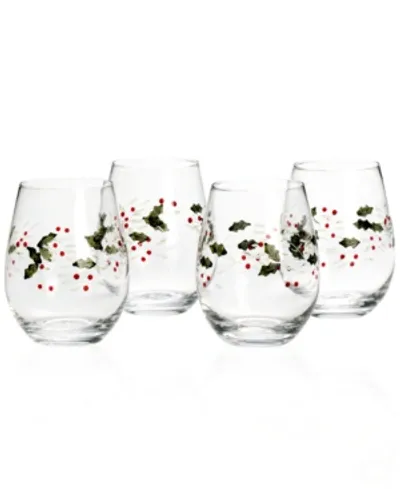 Pfaltzgraff Stemless Wine Glasses, Set Of 4 In Assorted