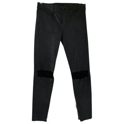 Pre-owned Rta Leather Leggings In Black