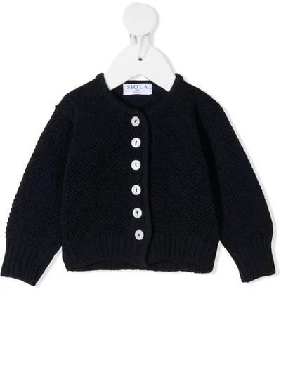 Siola Babies' Knitted Cardigan In 蓝色