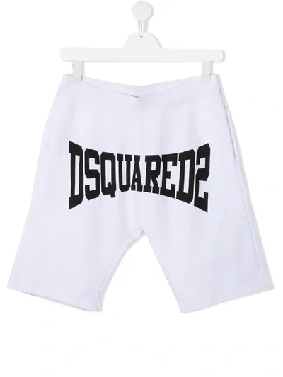 Dsquared2 Kids' Contrasting Print Bermuda Shorts In White