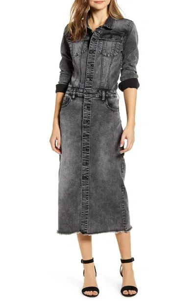 Wash Lab Piece Dyed Denim Dress In Grey