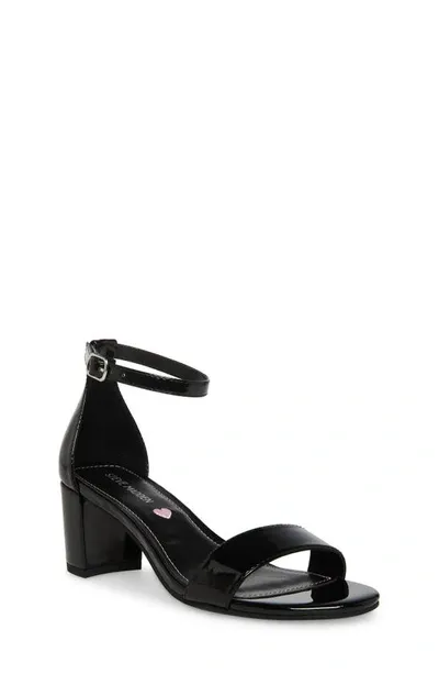 Steve Madden Kids' Jcarrson Ankle Strap Sandal In Black Patent