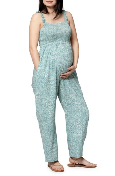 Nom Maternity Marais Maternity Jumpsuit In Flower Print