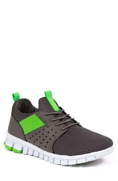 Deer Stags Kids' Betts Perforated Sneaker In Grey/lime