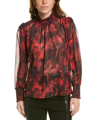 Bcbgmaxazria Sheer Top In Red