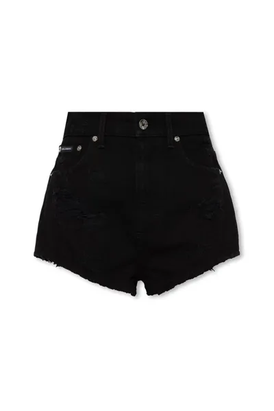 Dolce & Gabbana Distressed-effect Denim Shorts In ブルー