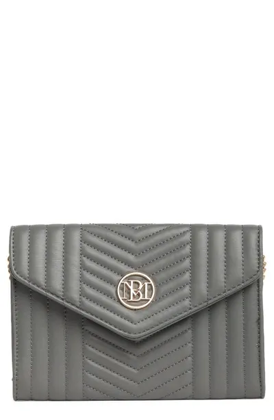 Badgley Mischka Chevron Quilted Crossbody Bag In Grey