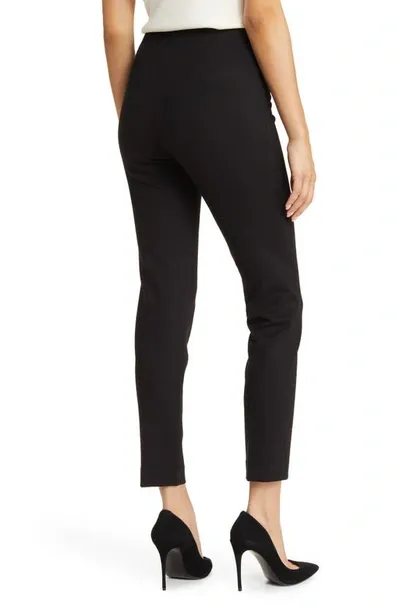 Anne Klein Hollywood High Waist Slim Pull-on Pants In Anne Black