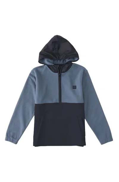 Billabong Kids' Boundary Sweater Fleece Half-zip Hoodie In North Sea