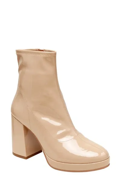 Lisa Vicky Bubbly Platform Bootie In Beige Patent