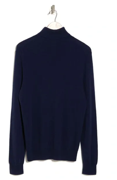 Stewart Of Scotland Turtleneck Cashmere Sweater In Navy