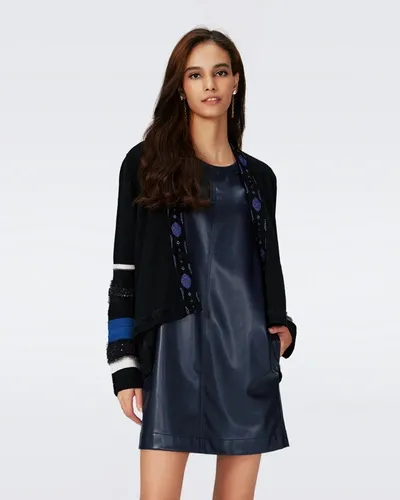 Diane Von Furstenberg Ernest Wool Cardigan By  In Size L In Blue