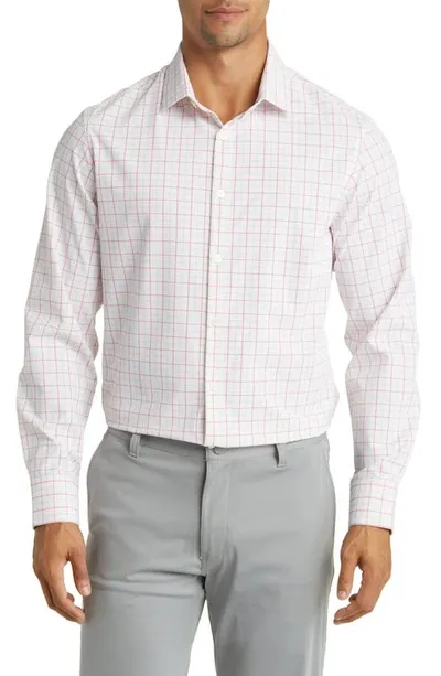 Mizzen + Main Leeward Trim Fit Plaid Performance Button-up Shirt In White Danbury Plaid