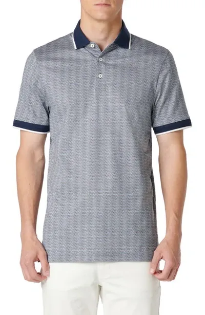 Bugatchi Men's 3-button Cotton-blend Polo Shirt In Navy