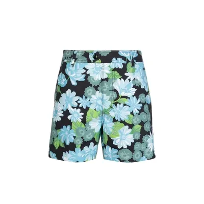 Tom Ford Flower Print Shorts In Blue