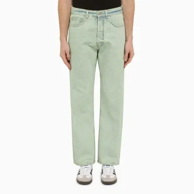 Palm Angels Regular Mint Green Denim Jeans