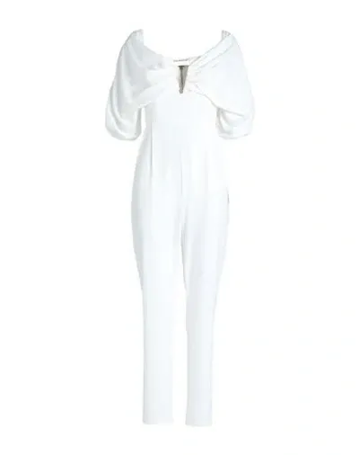 Relish Woman Jumpsuit White Size 4 Polyester, Elastane