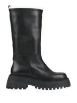 3juin Woman Boot Black Size 8 Leather