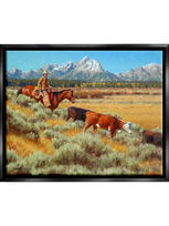 Stupell Western Ranch Horse Cattle Framed Floater Canvas Wall Art By Jimmy Dyer