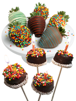 Chocolate Covered Company Celebration Belgian Chocolate Covered Strawberries And Brownie Pops In No Color