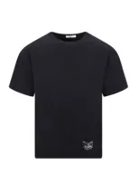 Valentino Cotton Logo T Shirt In Black