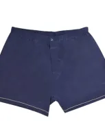 Nero Perla Men's Silk Boxer Shorts In Navy In Blue