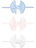 Baby Bling Kids'  3-pack Baby Fab Skinny Bow Headbands In Multi