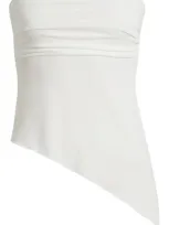 Bdg Urban Outfitters Asymmetric Strapless Mesh Top In Ecru