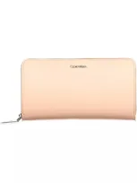 Calvin Klein Chic Pink Polyethylene Wallet With Rfid Blocking In Gold