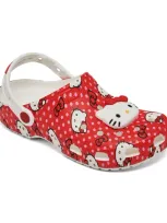 Crocs Kids' X Hello Kitty Big Girls Classic Clogs From Finish Line In Red,white