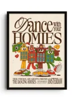 East Side Studio London Neutrals Dance With Your Homies - Off White - Giclee Fine Art Print - Small