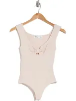 Elodie Sweetheart Neck Bodysuit In Taupe