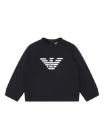 Emporio Armani Babies' Logo-print Crew-neck Sweatshirt In Black