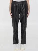 Golden Goose Leather Pants In Black