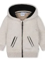 Hugo Boss Babies' Cardigan Con Logo In Beige