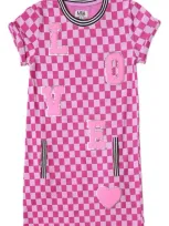 Mia New York Kids' Check Dress In Purple Love