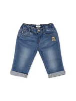 Moschino Blue Jeans For Babykids With Teddy Bear In Denim