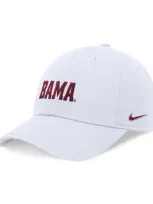 Nike Alabama Crimson Tide On-field Club  Unisex Dri-fit College Adjustable Hat In White