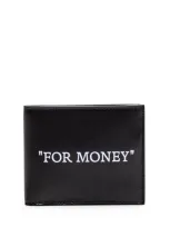 Off-white For Money Leather Billfold Wallet In Black,white