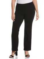 Rafaella Plus Size Stretch Crepe Classic Fit Pants In Black