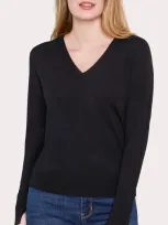 Santicler Women's Livia Knit-jersey V-neck Sweater In Black